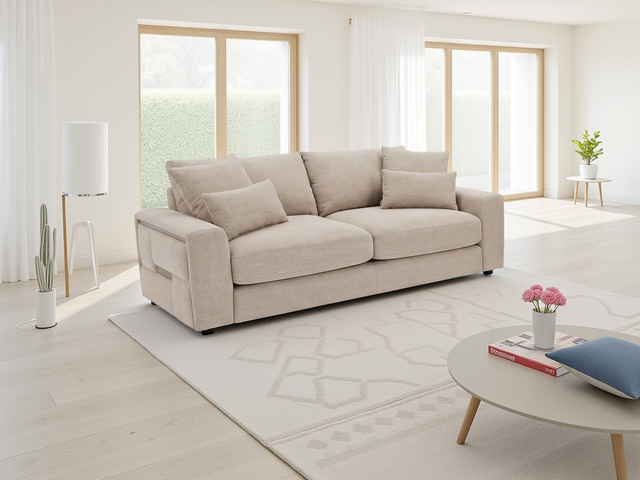Jupiter Sofa Beige 3 Seater - Ready2Go Furniture