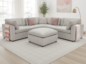 Santorini Sofa Grey Large Corner with Footstool - Ready2Go Furniture