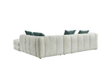 Beige Fabric Right Hand Facing L Shape Corner Sofa