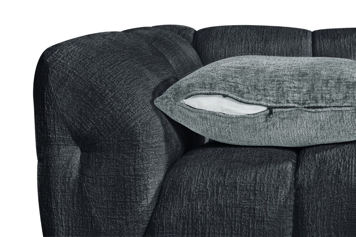 Charcoal Fabric L Shaped Corner Sofa Right Hand Facing