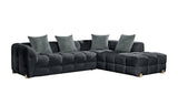 Charcoal Fabric L Shaped Corner Sofa Right Hand Facing