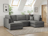 Carnaby Sofa Plush Grey U Shape Corner