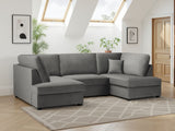 Carnaby Sofa Plush Grey U Shape Corner