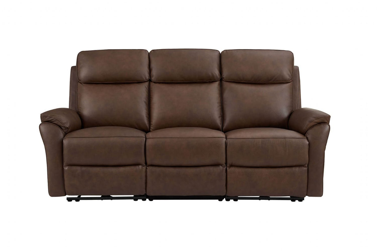 Brown Leather 3 Seater Electric Recliner Sofa