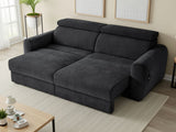 Black Fabric 3 Seater Electric Adjustable Recliner Sofabed