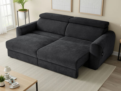 Black Fabric 3 Seater Electric Adjustable Recliner Sofabed