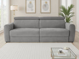 Grey Fabric 3 Seater Electric Reclining Sofa Bed