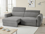 Grey Fabric 3 Seater Electric Reclining Sofa Bed