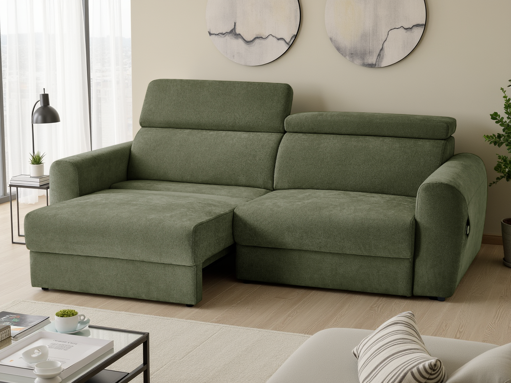 Dakota Electric Sofabed Green 3 Seater - Ready2Go Furniture