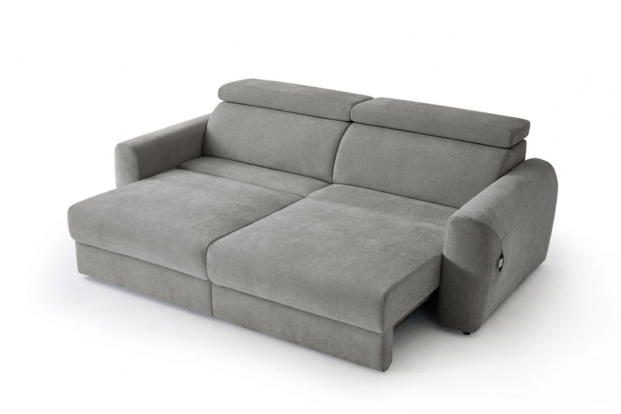 Grey Fabric 3 Seater Electric Reclining Sofa Bed
