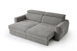 Grey Fabric 3 Seater Electric Reclining Sofa Bed