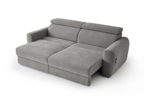 Grey Fabric 3 Seater Electric Reclining Sofa Bed