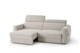 Beige Fabric 3 Seater Electric Reclining Sofa Bed