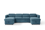 Capri Sofabed Blue U Shape Corner - Ready2Go Furniture