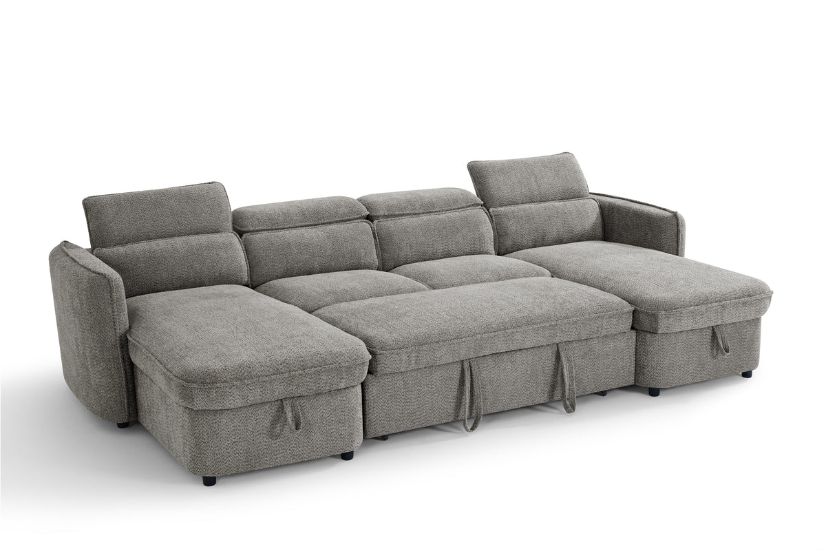Capri Sofabed Grey U Shape Corner - Ready2Go Furniture