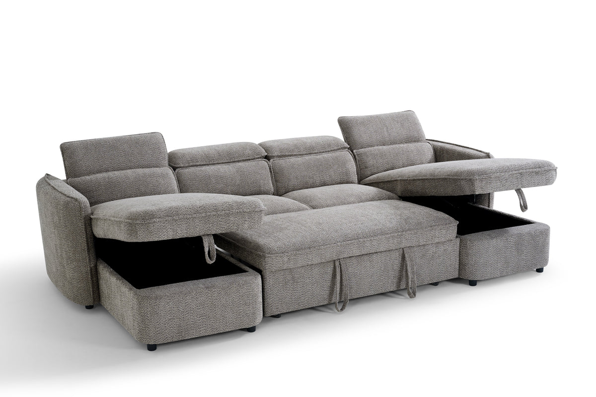 Capri Sofabed Grey U Shape Corner - Ready2Go Furniture