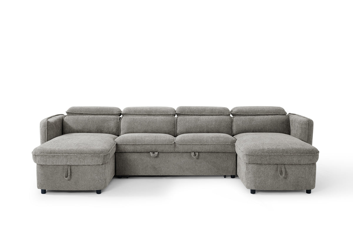 Capri Sofabed Grey U Shape Corner - Ready2Go Furniture