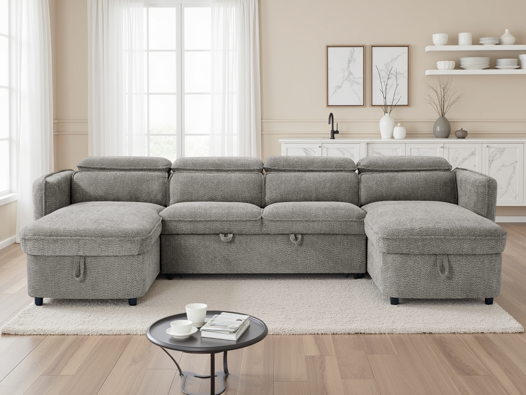 Capri Sofabed Grey U Shape Corner - Ready2Go Furniture
