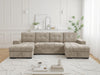 Beige Fabric Large U Shape Corner Chaise Sofa Bed