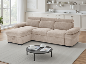 Hudson Sofabed Beige Universal Corner - Ready2Go Furniture
