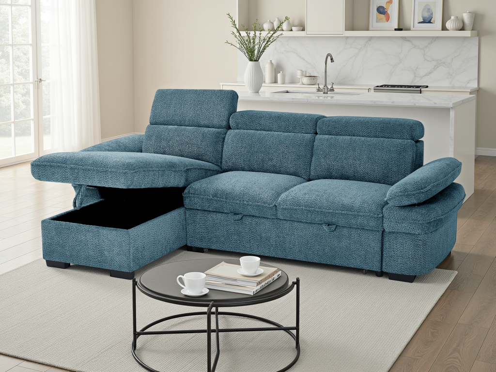 Hudson Sofabed Blue Universal Corner - Ready2Go Furniture