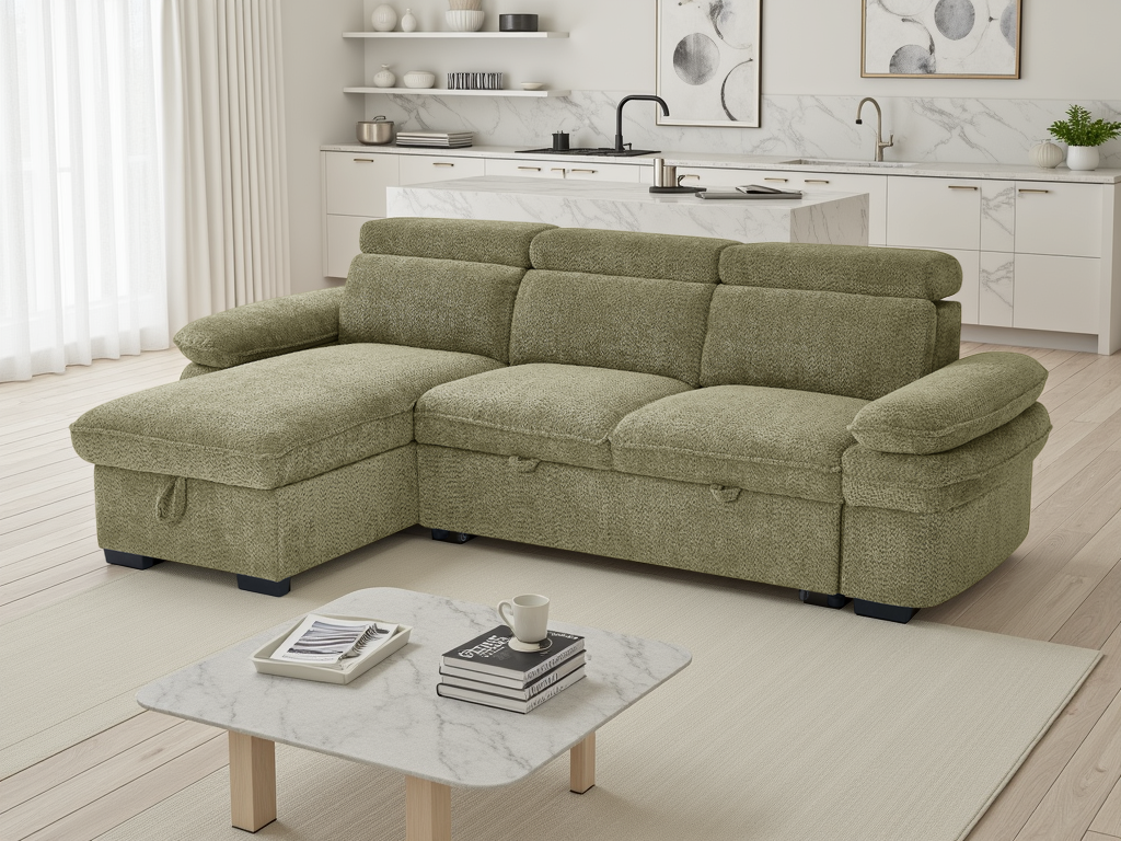 Hudson Sofabed Green Universal Corner - Ready2Go Furniture