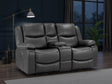 Black Leather 2 Seater High Back Electric Recliner Sofa