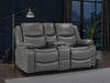 Grey Leather 2 Seater High Back Electric Recliner Sofa