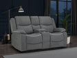 Harald Electric Recliner Sofa Grey Fabric 2 Seater