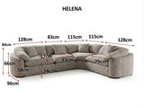 Helena Sofa Grey Large Corner