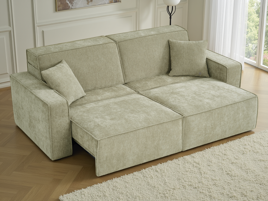 Houston Electric Sofabed Green 3 Seater - Ready2Go Furniture