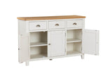 Cashmere Wooden 3 Door 3 Drawer Wide Sideboard Oak Top