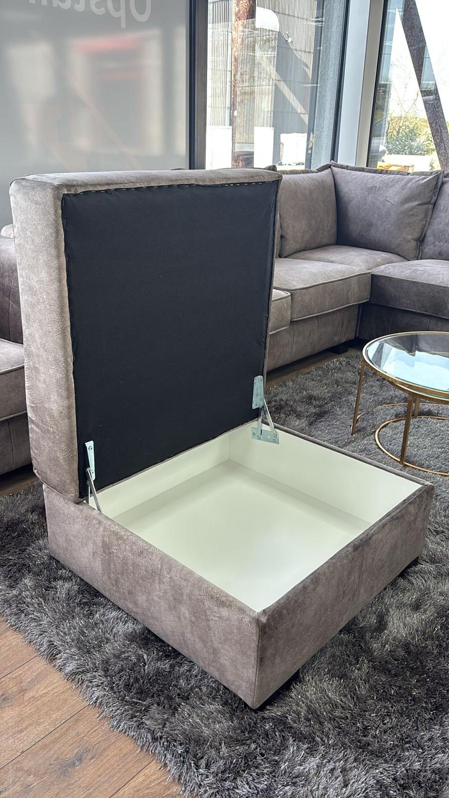 Serena Sofa Brown Footstool - Ready2Go Furniture