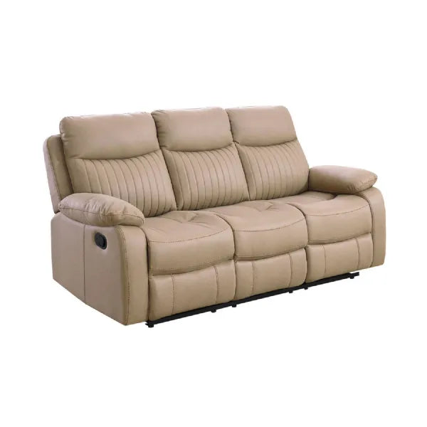 Camden 3+2 Seater Manual Recliner Sofa in Brown Faux Leather – Deep Cushions