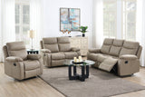 Camden 2-Seater Manual Recliner Sofa in Brown Faux Leather – Deep Cushions