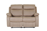 Camden 2-Seater Manual Recliner Sofa in Brown Faux Leather – Deep Cushions