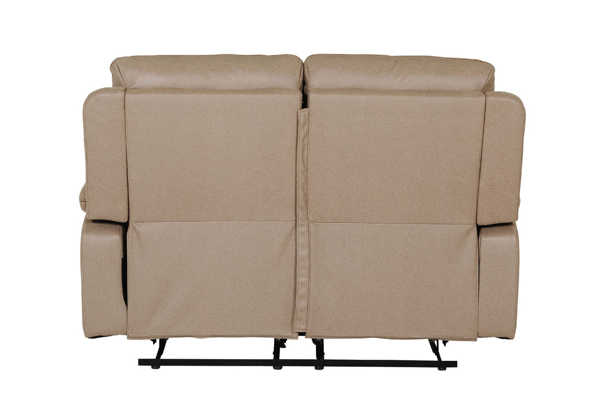 Camden 2-Seater Manual Recliner Sofa in Brown Faux Leather – Deep Cushions