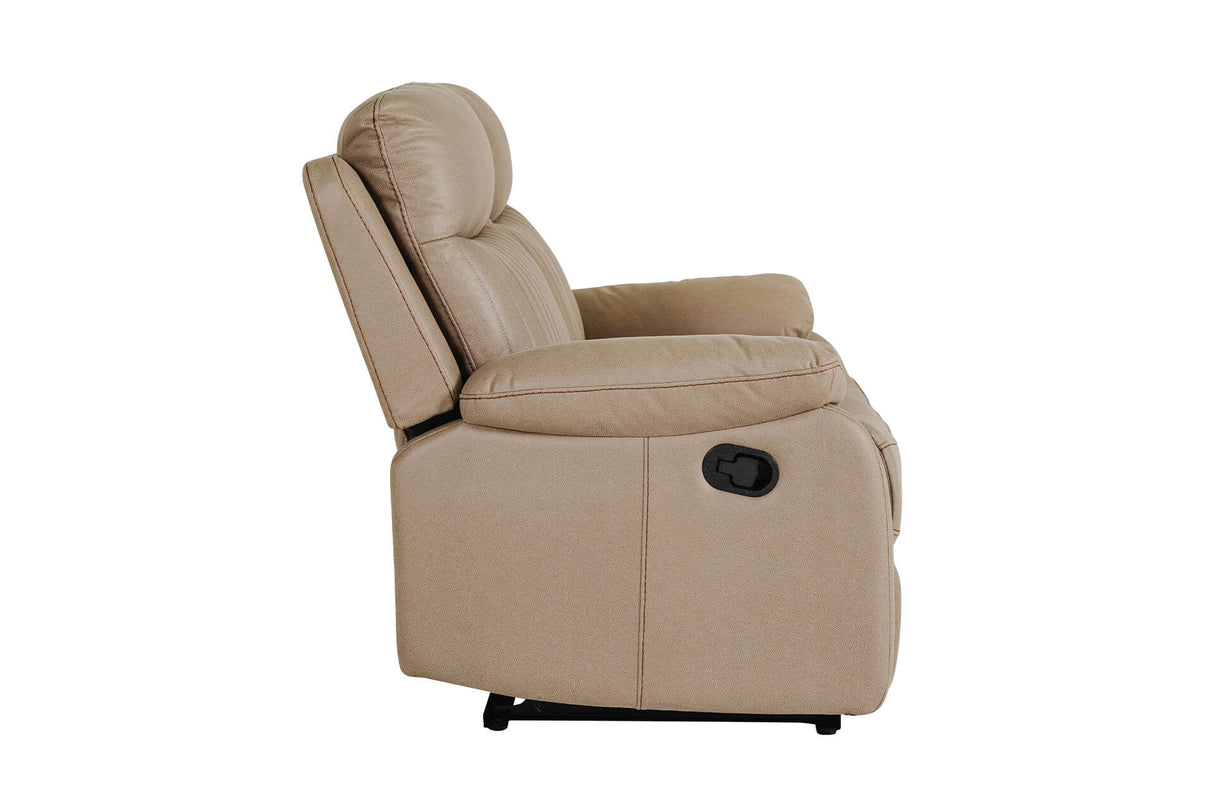 Camden 2-Seater Manual Recliner Sofa in Brown Faux Leather – Deep Cushions
