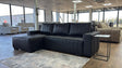 Black Leather Effect Left Hand Facing Corner Sofabed