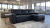 Black Leather Effect Right Hand Facing Corner Sofabed