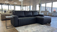 Black Leather Effect Right Hand Facing Corner Sofabed