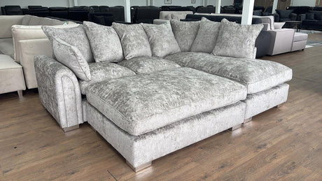 Truffle Textured Fabric Rectangular Footstool