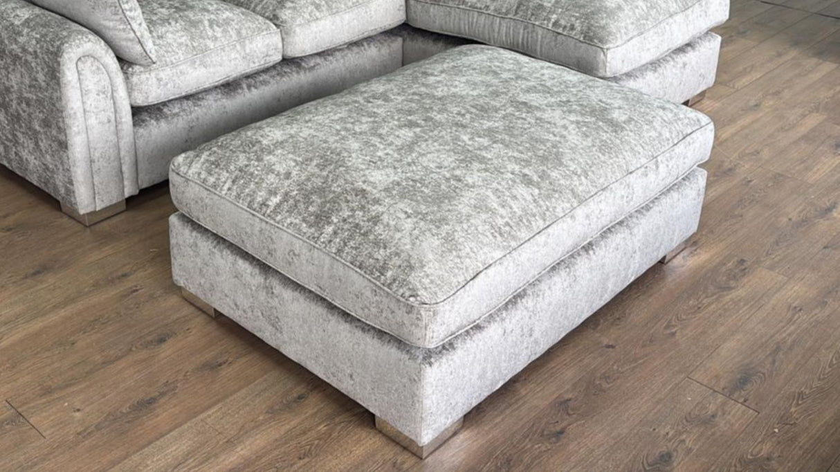 Truffle Textured Fabric Rectangular Footstool