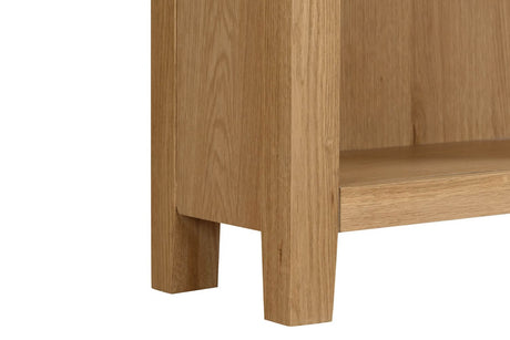 Natural Oak Low Wide Bookcase Country Chic Style