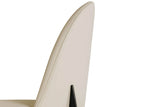 Taupe Cream Leather Curved Back Dining Chair Black Legs