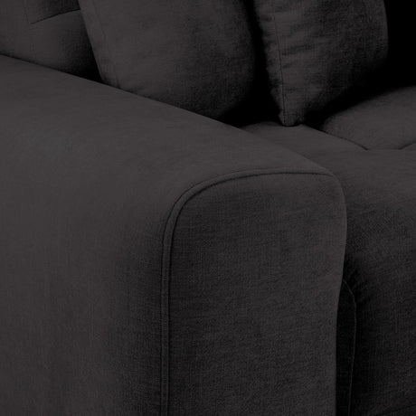 Black Fabric Upholstered Left Hand Facing Corner Sofa