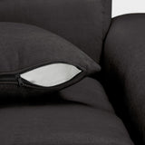 Black Fabric Upholsterd Right Hand Facing Corner Sofa