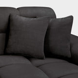Black Fabric Upholstered Left Hand Facing Corner Sofa