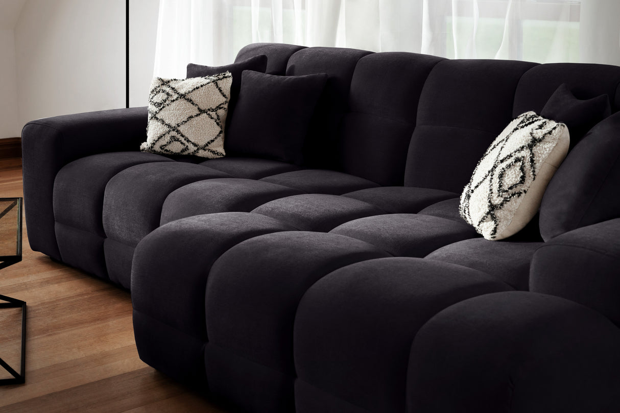 Jacob Sofa Black Right Hand Facing Corner - Ready2Go Furniture