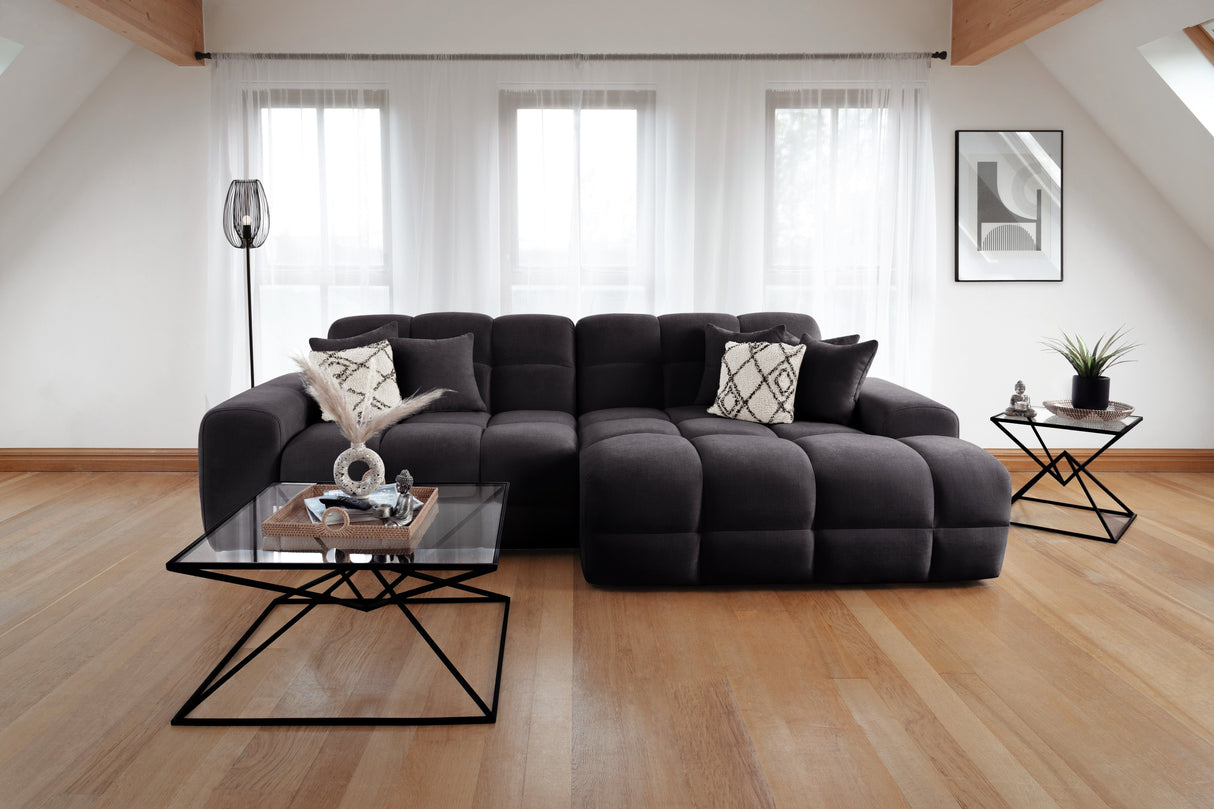Jacob Sofa Black Right Hand Facing Corner - Ready2Go Furniture